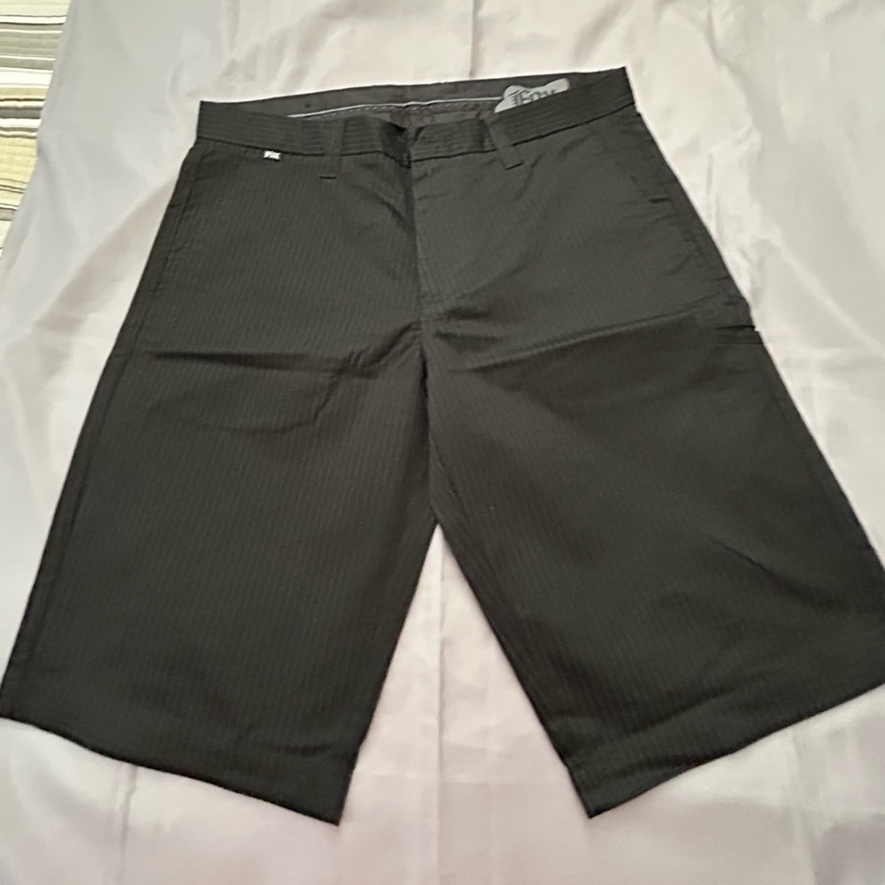 Fox Men's Black Pinstripes Flat Front Shorts Size 34